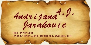 Andrijana Jaraković vizit kartica